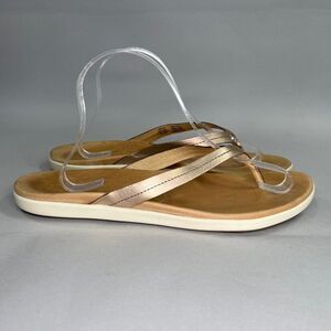 OluKai Honu Sandals Women's‎ Size 11 Leather Beach Comfort Casual Flip Flops